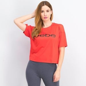 Bebe Sport Women's Short Sleeve Boxy Top